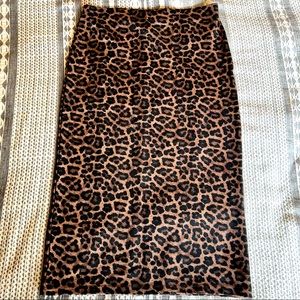 Midi leopard pencil skirt